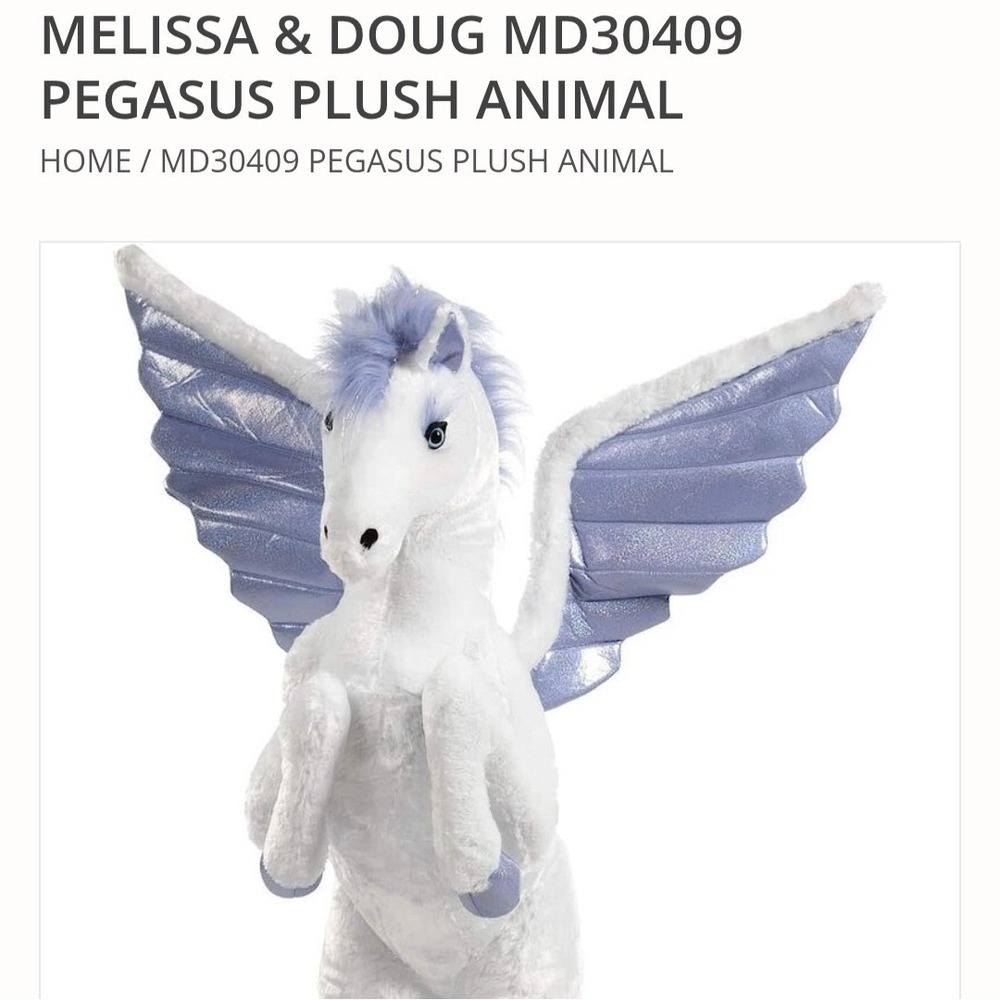 Melissa & Doug Giant Winged Pegasus Lifelike Stuffed Animal 4'5" MD30409